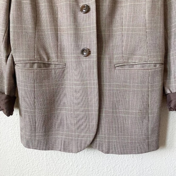 Valerie Stevens Glen Check Blazer Size 10 Petite - Picture 6 of 15